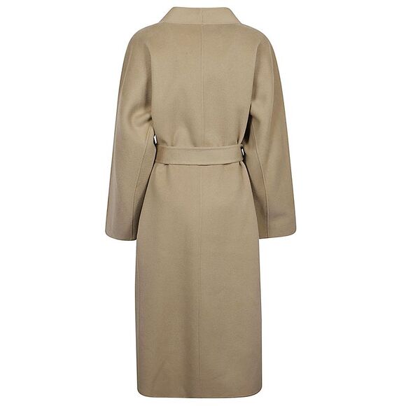 Sandbeige Women Wool Midi Coat - Picture 2 of 3
